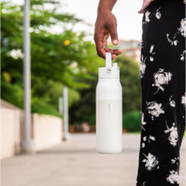 Photo of LARQ Bottle Swig Top - Granite White in hand